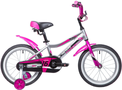 Велосипед NOVATRACK NOVARA 16" (2019), рама 10.5" (98-110 см), серебристый