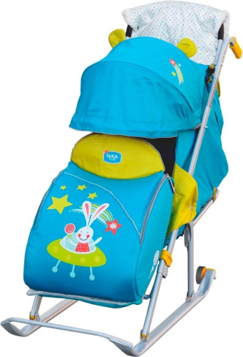 Санки-коляска "Ника детям 5",  НД5, бирюзовый