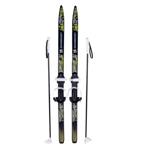 Лыжный комплект подростковый NovaSport с универсальным креплением, черный