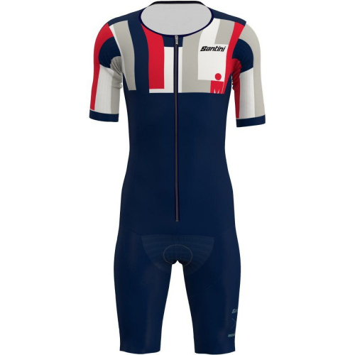 Трисьют с коротким рукавом Santini Aahonoui Viper-Ironman SS Trisuit, синий-красный