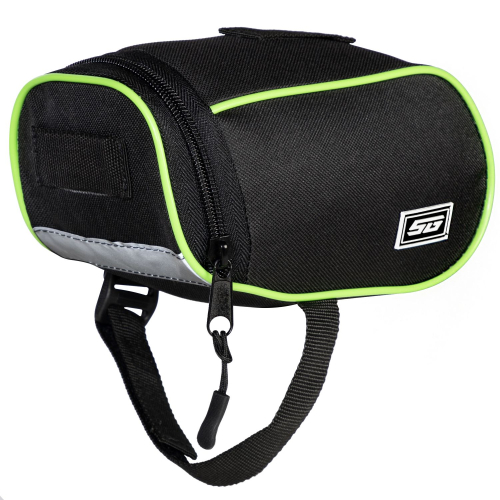 Велосумка под седло STG FB-004, размер 18х9х9 см, черный с зеленым