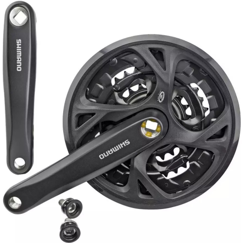 Система шатунов Shimano Altus FC-M371, 170 мм, 9 скоростей, 44/32/22T, под квадрат, с болтами, с защитой, 2-720220