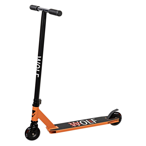 Трюковой самокат Novatrack Wolf 10 (2024), черный-оранжевый