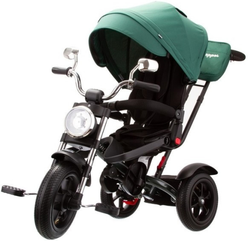 Велосипед трехколесный Chopper CH1-2 с ручкой управления (92-98 см), зеленый