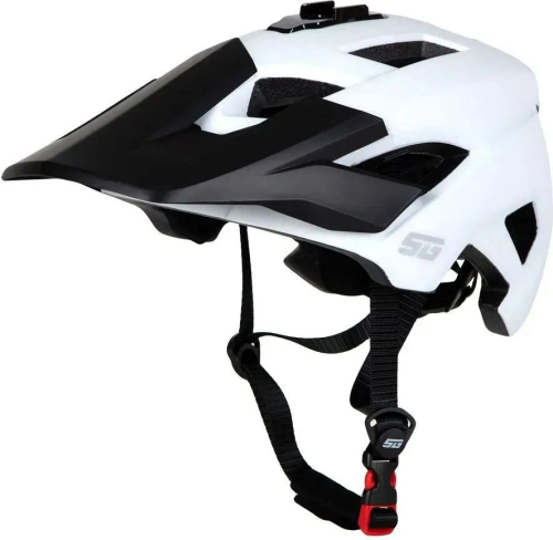 Шлем STG WT-085 с фонарем и креплением под экшн камеру, белый