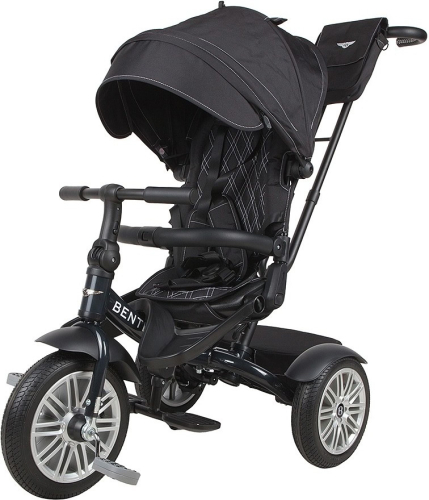 Велосипед трехколесный Bentley с ручкой управления (92-98 см), черный