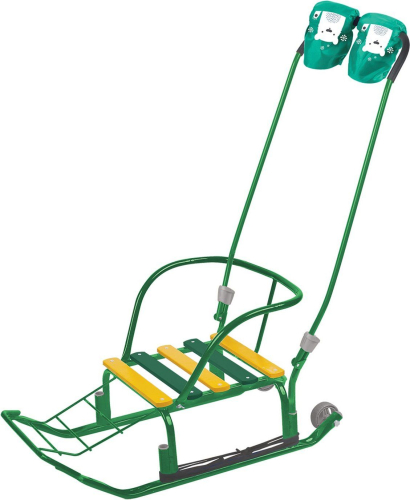 Санки детские НИКА Тимка 3К с рукавичками, Т3КР/З, зеленый