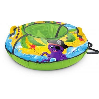 Тюбинг 70 см с круговым дизайном, желто-зеленый