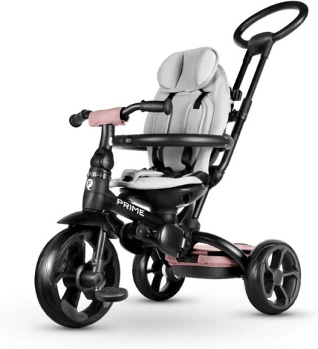 Велосипед трехколесный QPlay Prime Eva, с ручкой управления (92-98 см), розовый