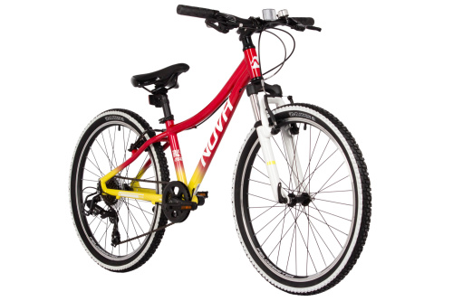 Велосипед Novatrack Katrina 7.V 24 (2025), рама 12" (130-155 см), желтый-красный