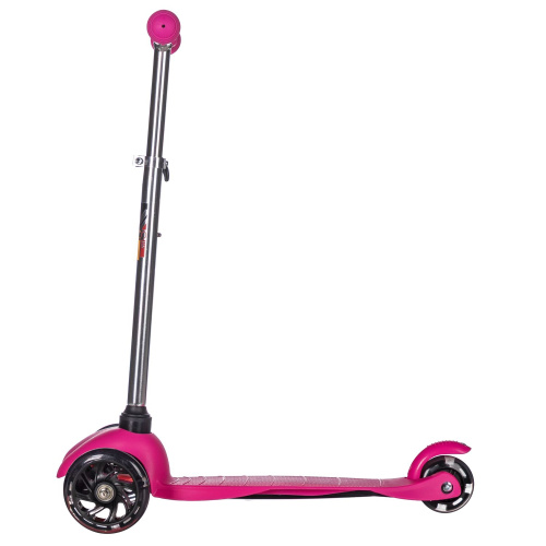 Самокат детский Novatrack Disco-kids Basic (2025) со светящимися колёсами, розовый