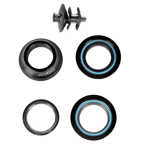 Рулевая колонка Neco H125M, ZS44, 1 1/8", алюм.чашки, пром.подшипники, черный