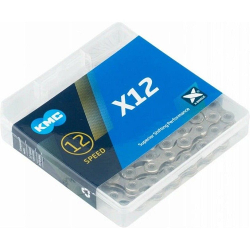 Цепь KMC Х12, 12 скоростная, 126 звеньев, 1/2"х11/128", с замком, 6-190607