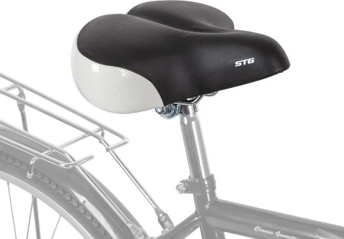 Седло STG YBT-8045, черный с белым, черный