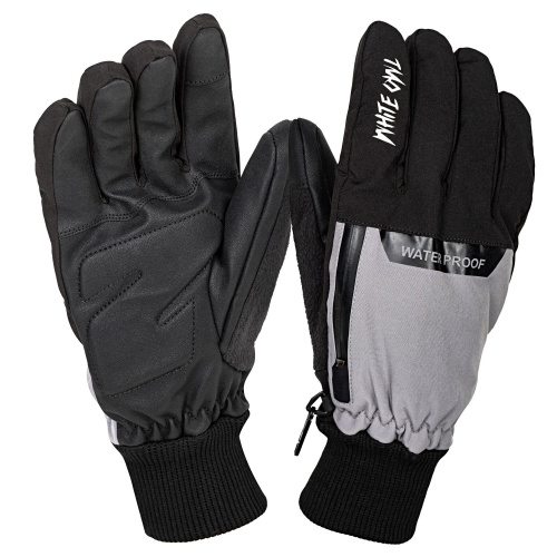Перчатки зимние White Owl 09-1549, утепленные, с кормашком, серый-черный