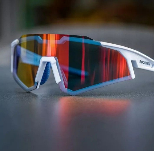 Очки велосипедные Rockbros, оправа черно красная, линзы с поляризацией красные, RB_14110006005, красный