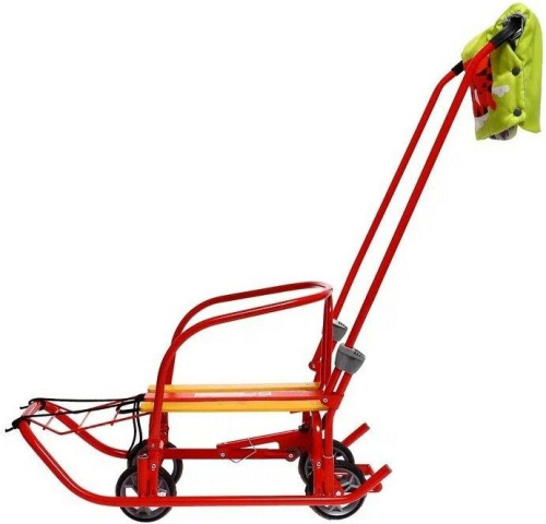 Санки детские Ника "Ветерок 7 универсал" с рукавичками, алый