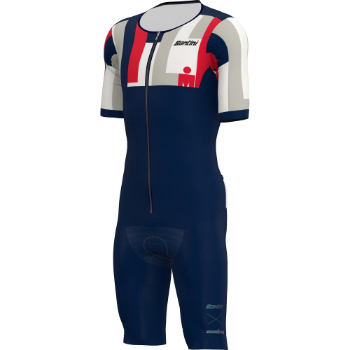 Трисьют с коротким рукавом Santini Aahonoui Viper-Ironman SS Trisuit, синий-красный
