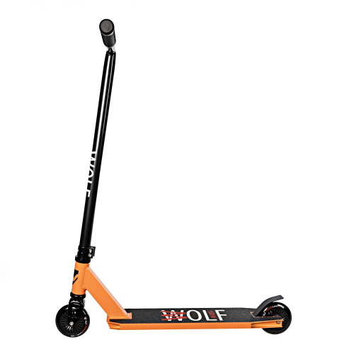 Трюковой самокат Novatrack Wolf 10 (2024), черный-оранжевый